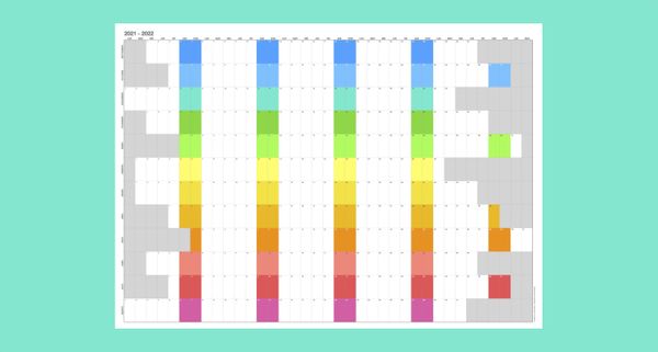 E0210: Wallendar, colorido calendario de pared